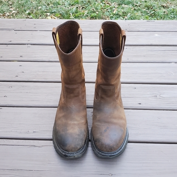 CAT Caterpillar Revolver Brown Oiled Leather Distressed Work Boots 13 WIDE - Picture 5 of 9